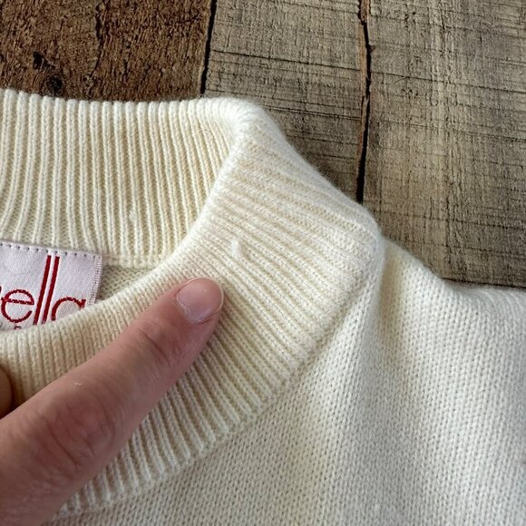 Rafaella Petites Cream Sweater - Wool & Acrylic - S - Warm & Cozy Chic - Picture 6 of 8